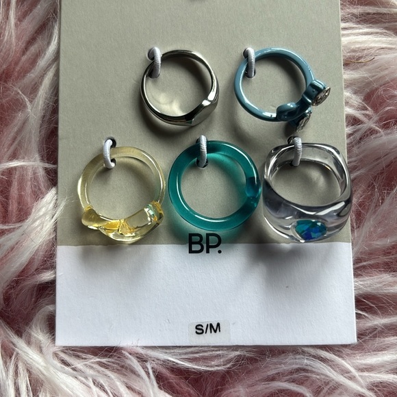 NWT BP BŁUE/CŁEAR RING SET S/M - Picture 4 of 7